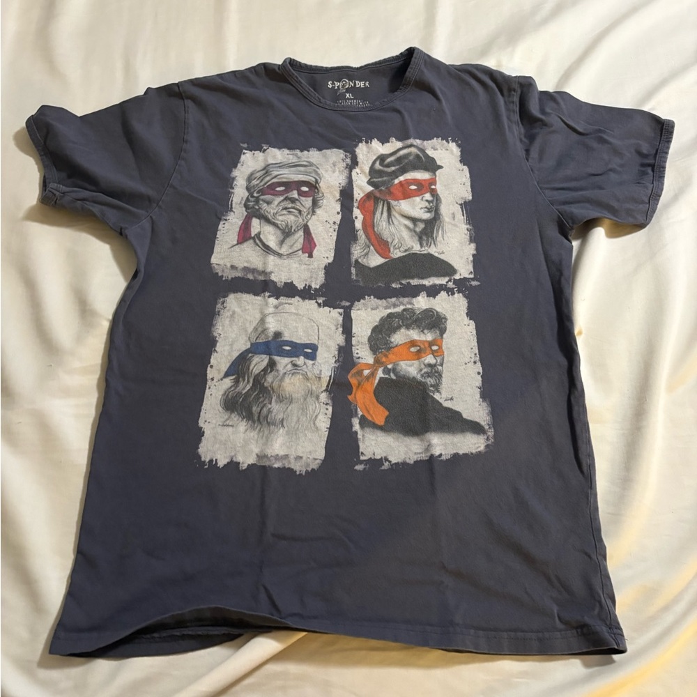 Teenage mutant ninja turtles artist extra Graphic Tee - Dark Gray